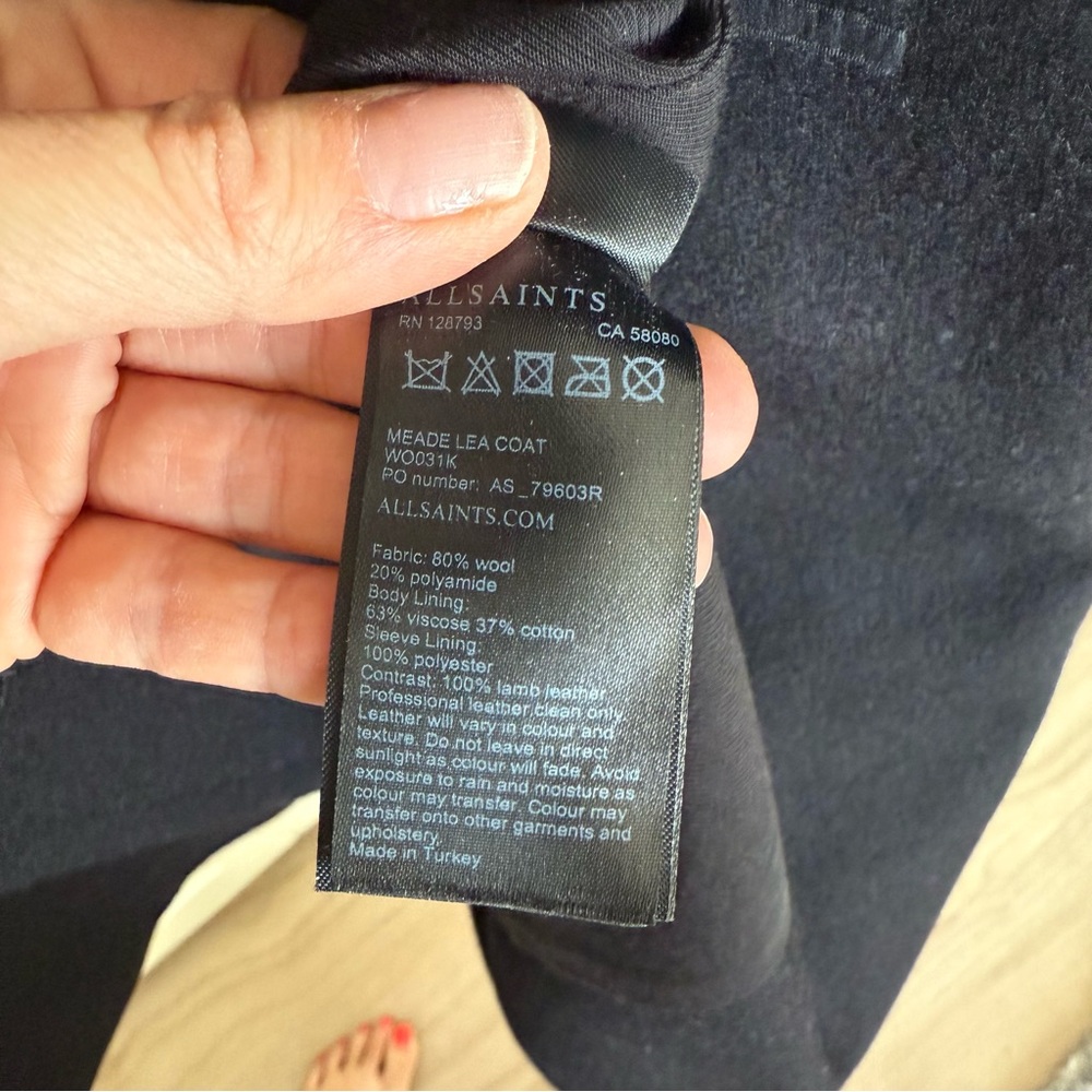 EUC ALL SAINTS Meade Lambskin Sleeves Coat - Picture 11 of 13